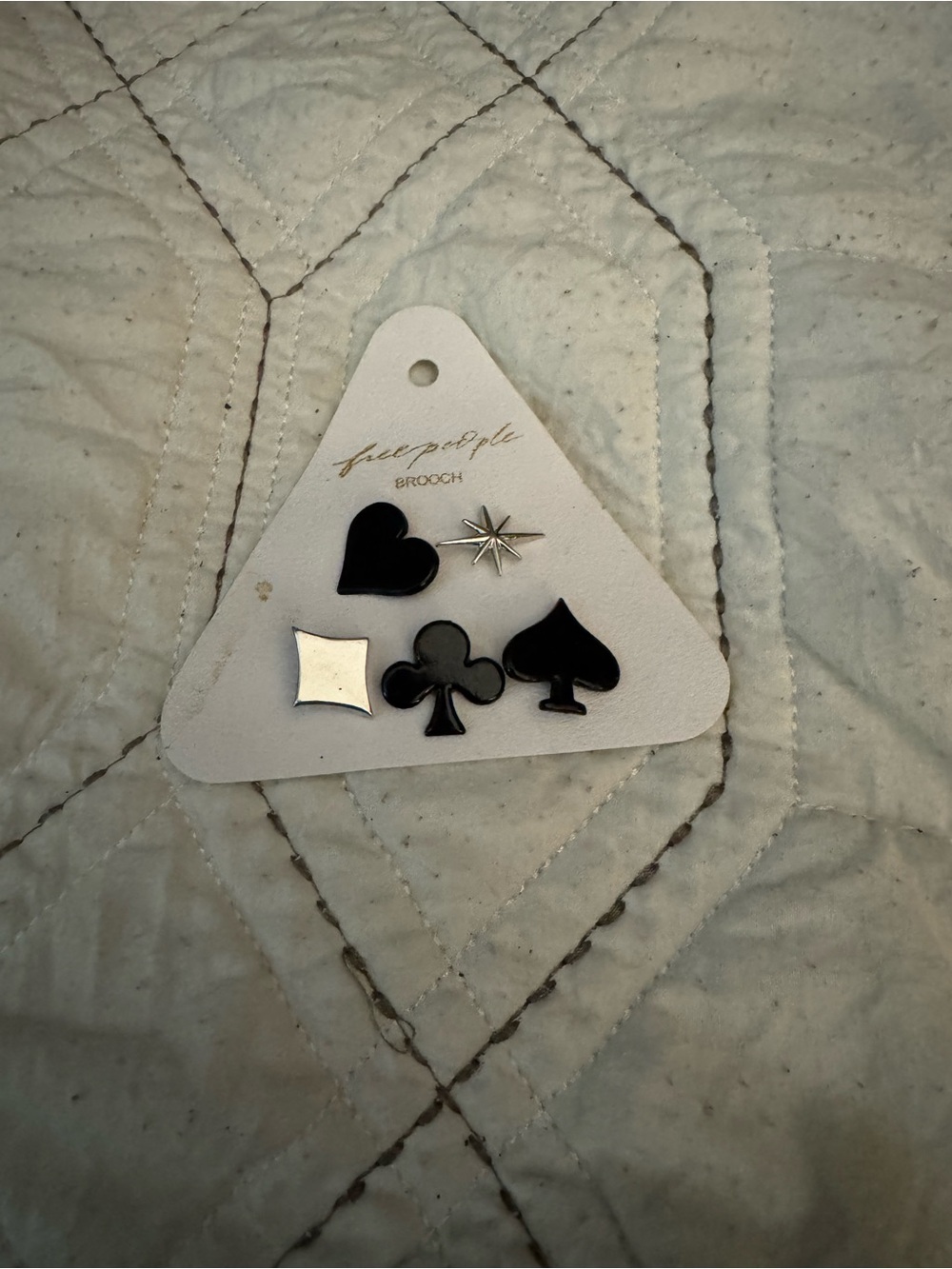 Free People playing card suit brooch set NWT - Picture 2 of 4
